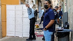 Lieu de l'attaque au couteau présumée et du corps de l'assaillante palestinienne abattue par la police, Jérusalem, 30 septembre 2021