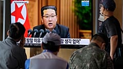 Nordkoreas Machthaber Kim Jong Un bei einer Rede
