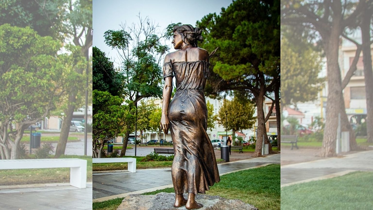 مجسمه «زن خوشه‌چین» در ایتالیا