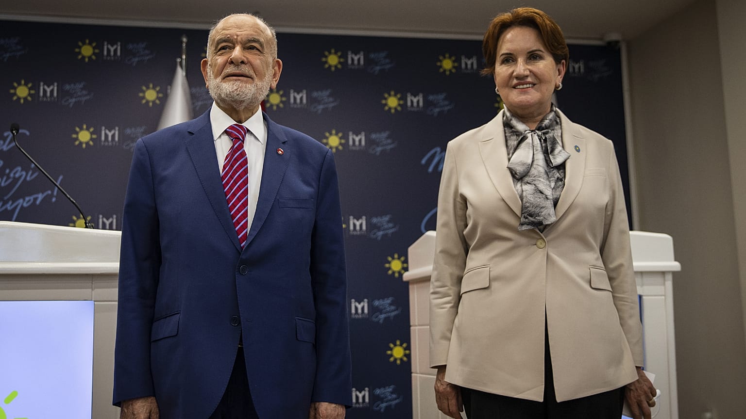 Saadet Partisi Genel Başkanı Temel Karamollaoğlu ve İYİ Parti Genel Merkezi'nde Genel Başkan Meral Akşener