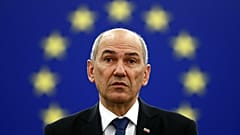 Slovenian Prime Minister Janez Jansa attends the presentation of the Slovenian Presidency in July.
