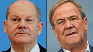 SPD adayı Olaf Scholz (solda), CDU-CSU adayı Armin Laschet