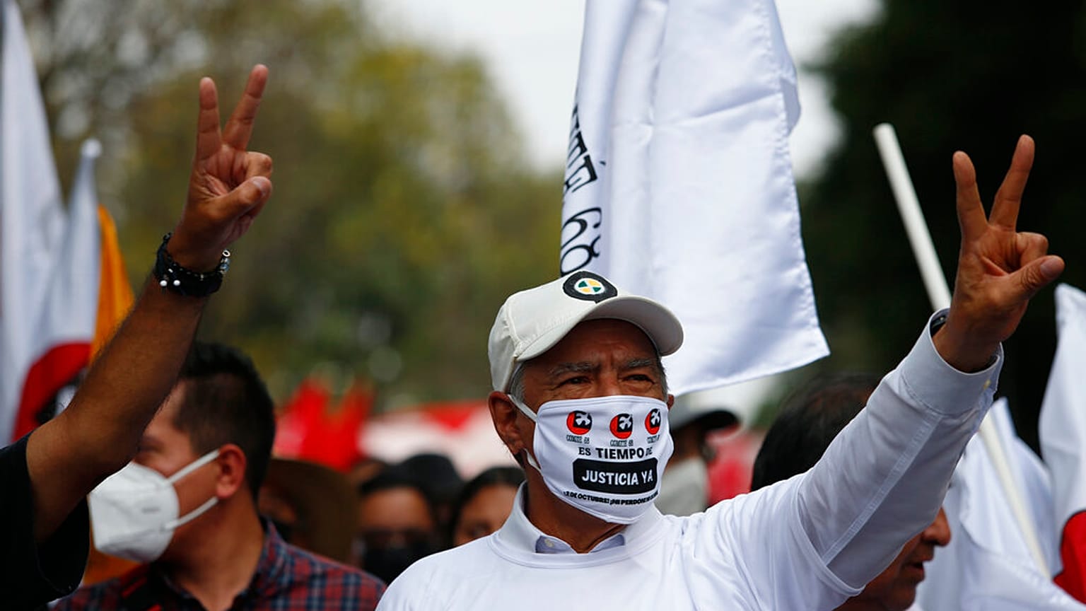 Manifestantes durante la marcha en Ciudad de México