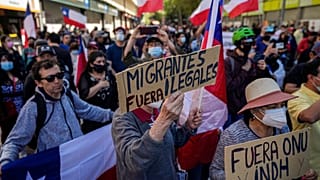 Manifestación antiinmigración en Santiago de Chile