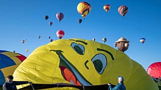 Hőlégballonok a 2021-es Albuquerque-i Nemzetközi Hőlégballon-fesztiválon. Fotó: Roberto E. Rosales
