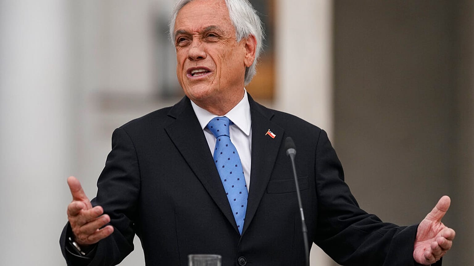 El presidente de Chile, Sebastián Piñera, durante la rueda de prensa en la que criticó la inclusión de su nombre en los papeles de Pandora