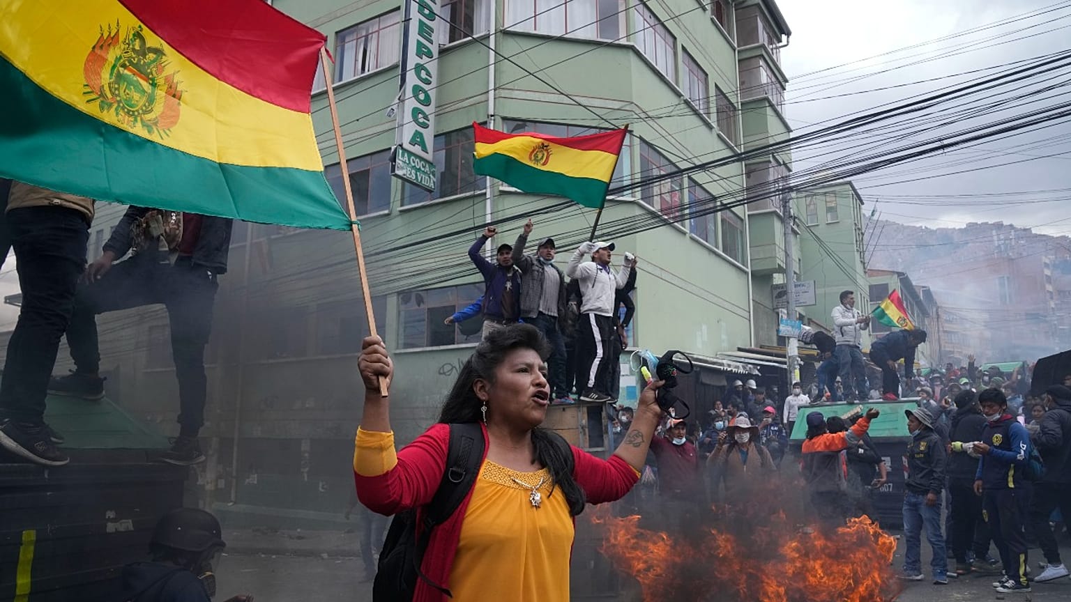 A La Paz, violente manifestation de producteurs de feuilles de coca