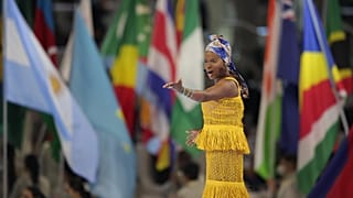 Anglelique Kidjo performs during Expo 2020 Opening Ceremony.
