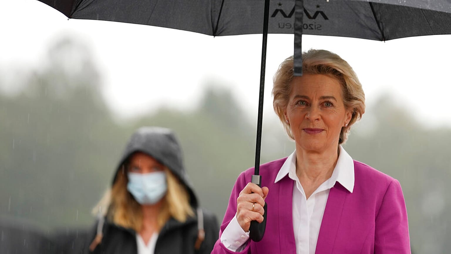 European Commission President Ursula von der Leyen arrives for an EU summit at the Brdo Congress Center in Kranj, Slovenia, Wednesday, Oct. 6, 2021