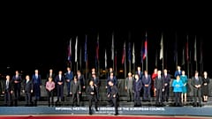 Photo de famille des dirigeants européens, au château de Brdo, en Slovénie, 5 octobre 2021