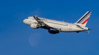 An Air France passenger jetliner takes off from Geneva International Airport