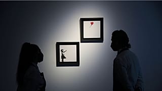 The two piece installation is one of 25 made by the British artist