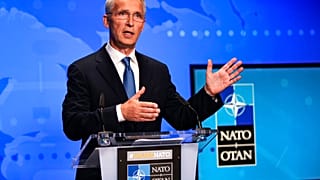 In this Friday, Aug. 20, 2021 file photo, NATO Secretary General Jens Stoltenberg gestures during an online news conference at NATO headquarters in Brussels. 