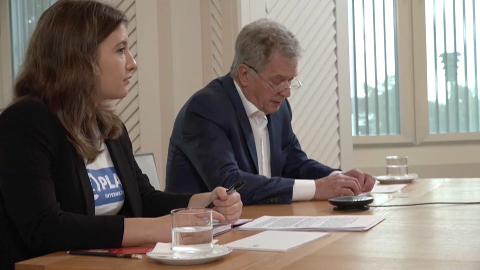 Nella Salminen a été selectionnée par l'organisation Plan International pour travailler le temps d'une journée aux côtés du président Niinisto.