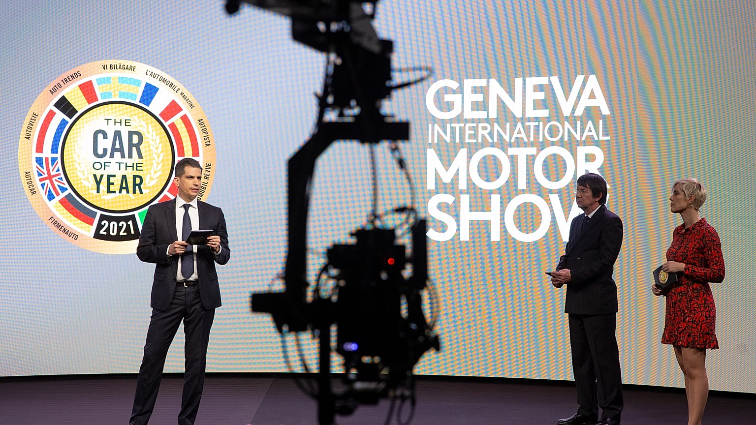 The European "Car of the Year 2021" award ceremony, virtually held due to the pandemic at the Palexpo in Geneva on March 1, 2021. 