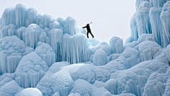 Photo of an artificial glacier from series 'Stupa' selected for Px3 'State of the World' collection. 2021.