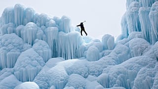 Photo of an artificial glacier from series 'Stupa' selected for Px3 'State of the World' collection. 2021.