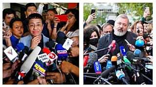 Maria Ressa (Manille, Philippines, le 14/02/2019) et Dmitri Muratov (Moscou, Russie, le 08/10/2021)