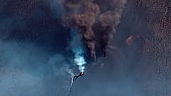 صورة من قمر اصطناعي لبركان كومبري فييخا في لا بالما  