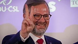 Petr Fiala, líder da coligação Juntos (Spolu), após a vitória