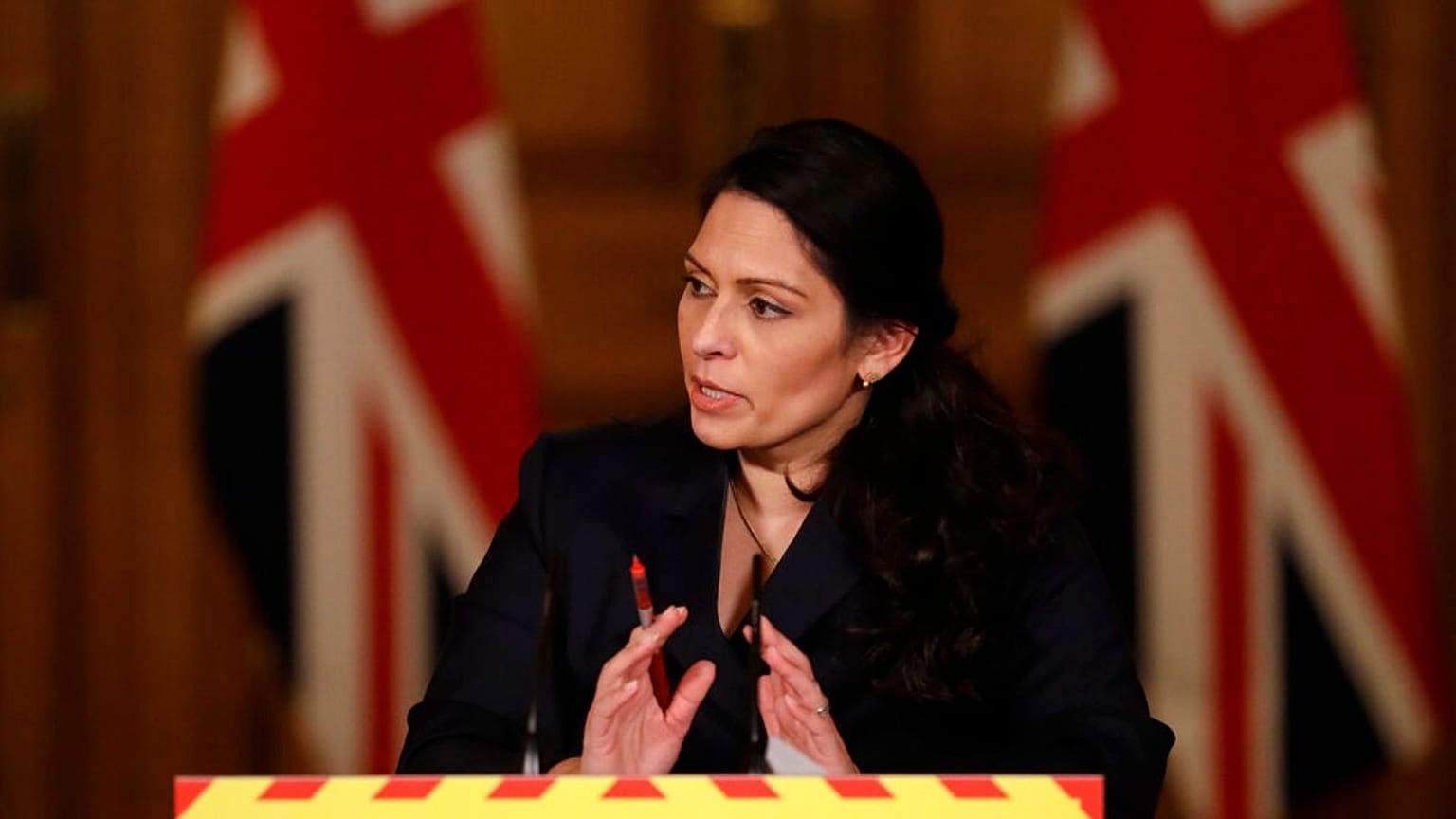 Britain's Home Secretary Priti Patel 
