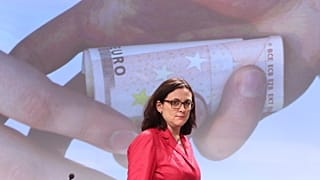 المفوضة الأوروبية للشؤون الداخلية سيسيليا مالمستروم تدخل للتحدث لوسائل الإعلام ، في مقر المفوضية الأوروبية في بروكسل ، الاثنين 3 فبراير 2014.