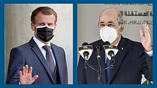 Le président français Emmanuel Macron (g.), le président algérien Abdelmadjid Tebboune (dr.)