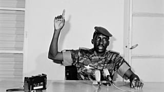 Le capitaine Thomas Sankara, président du Burkina Faso, le 29/08/1986