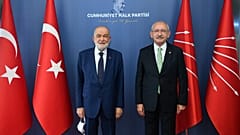Saadet Partisi lideri Karamollaoğlu ve CHP lideri Kılıçdaroğlu 