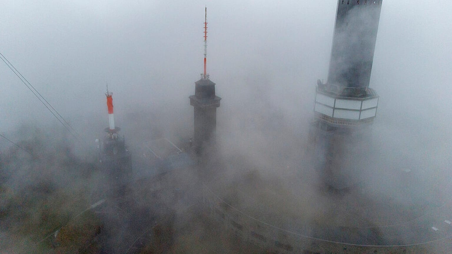 Nebel am Feldberg bei Frankfurt am Mai im Oktober 2021