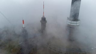 Nebel am Feldberg bei Frankfurt am Mai im Oktober 2021