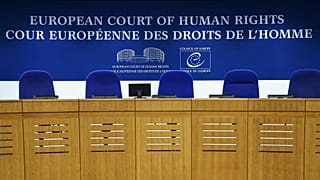 The inside of the European Court of Human Rights (ECHR) in Strasbourg