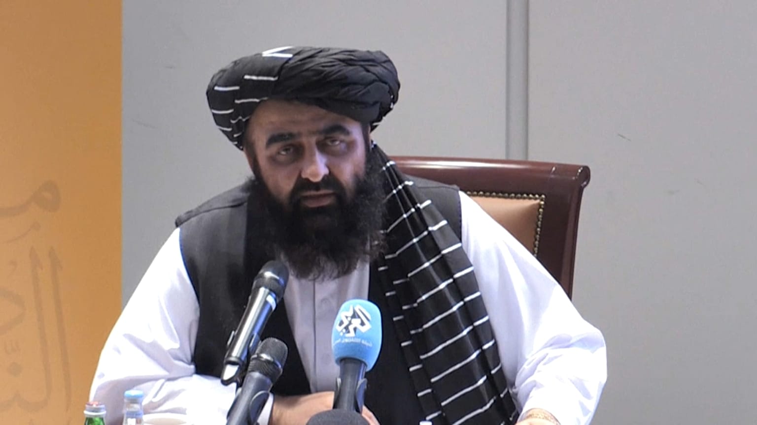 Amir Khan Muttaqi, ministre des Affaires étrangères du gouvernement par intérim taliban, Doha, Qatar, 11 octobre 2021