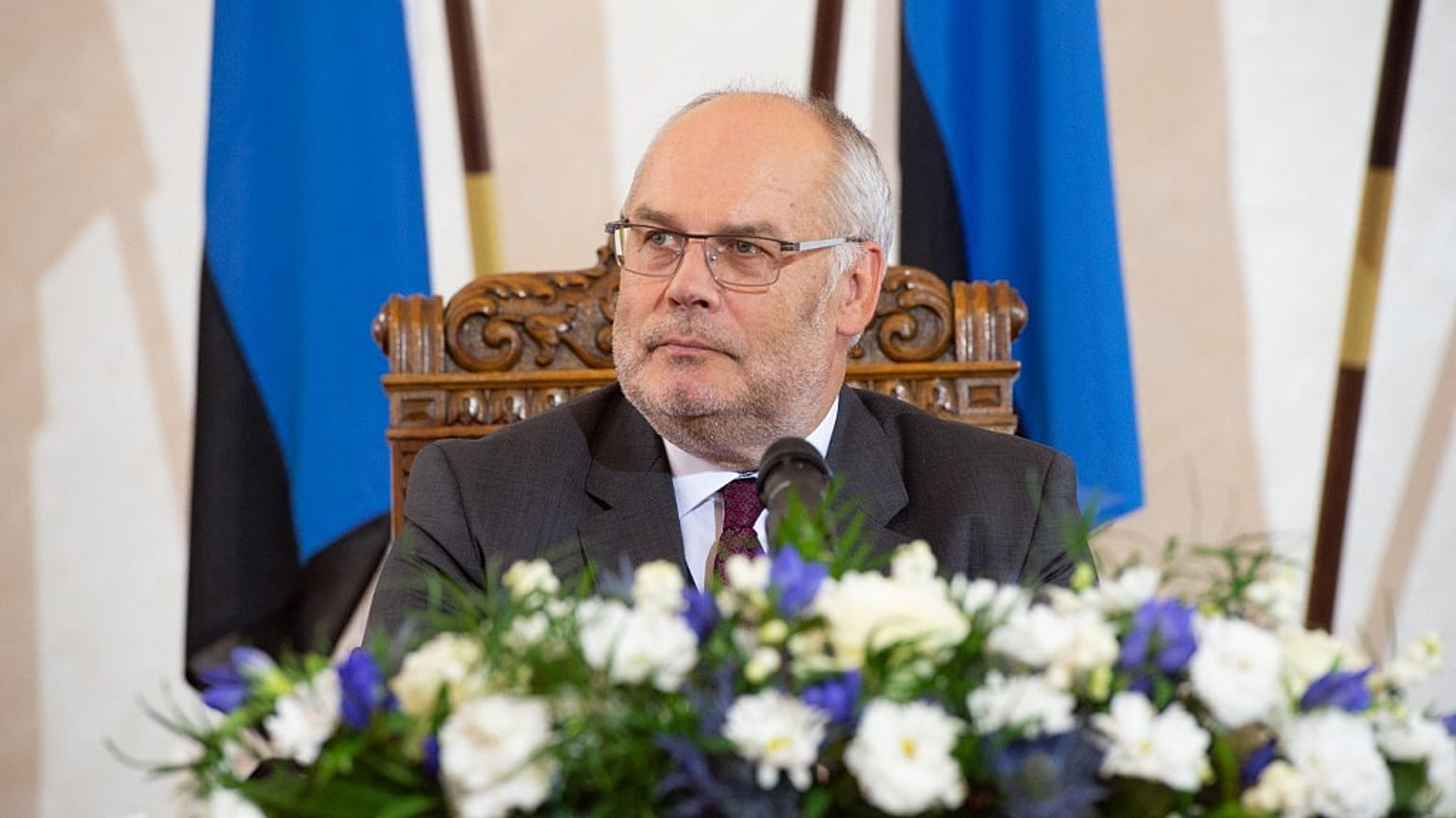 Estonia's new President Alar Karis is pictured following his election in a second round of voting on August 31, 2021 in Tallinn.