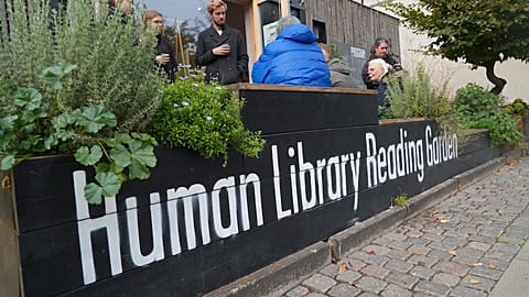 People publish their stories at a Human Library event in Copenhagen. 