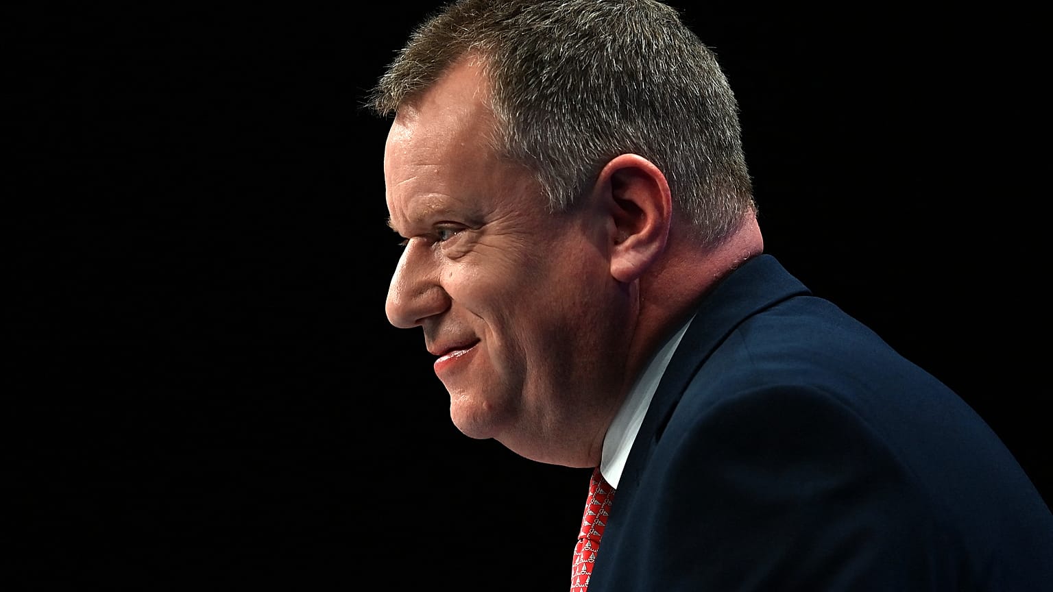 UK Brexit Minister David Frost speaks at the annual Conservative Party Conference in Manchester, October 4, 2021.