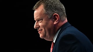 UK Brexit Minister David Frost speaks at the annual Conservative Party Conference in Manchester, October 4, 2021.