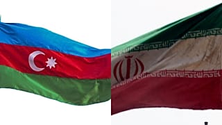 Azerbaycan İran bayrakları