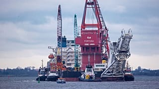 Russian pipe-laying vessel "Fortuna" in the port of Wismar, Germany