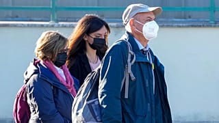 The family of slain Italian doctoral student Giulio Regeni, from left, mother Paola Deffendi, Giulio's sister Irene, and father Claudio Regeni arrive with their lawyer.