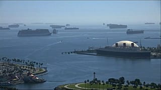 Atasco de buques en el puerto de Los Ángeles