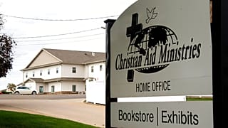 Cartel situado junto a la sede de la asociaciones de misioneros Christian Aid Ministries en Ohio, en el medio oeste de Estados Unidos