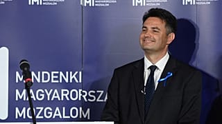 Márki-Zay Péter az ellenzéki előválasztás eredményváróján vasárnap este