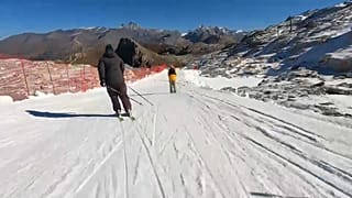 Des skieurs à Tignes, 17 Octobre 2021