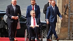Zeman mit seinem deutschen Amtskollegen Steinmeier im August 2021 in Prag