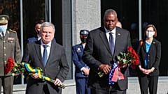 Ukrainian Defense Minister Andriy Taran, and U.S. Defense Secretary Lloyd Austin