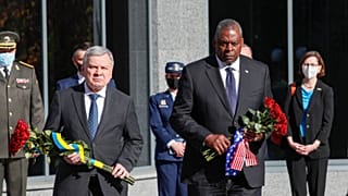 Ukrainian Defense Minister Andriy Taran, and U.S. Defense Secretary Lloyd Austin