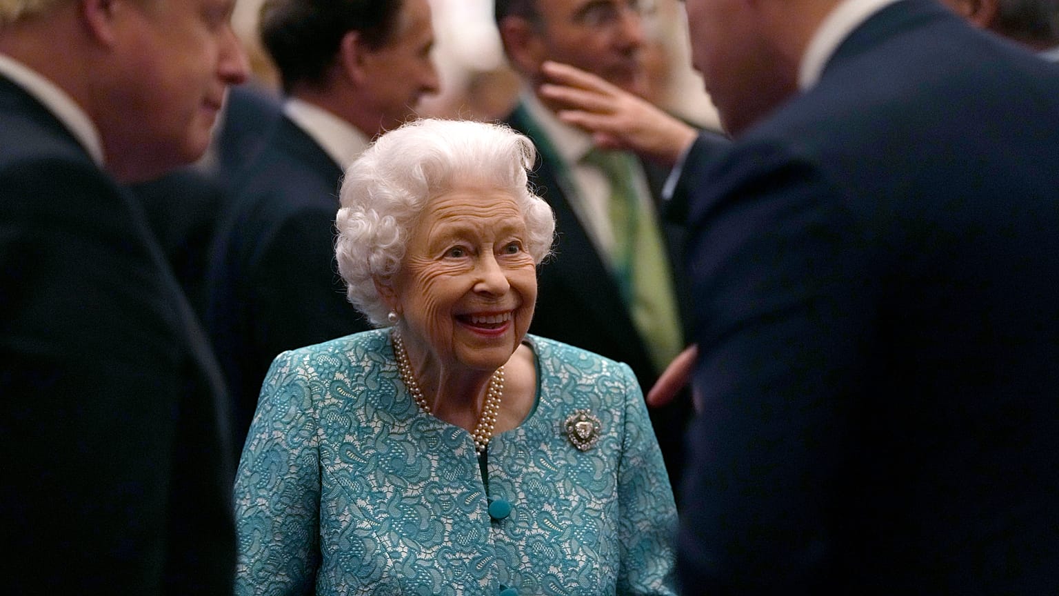 Britain's Queen Elizabeth II at a reception for the Global Investment Summit in Windsor Castle, Windsor, England, Oct. 19, 2021.