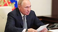 Wladimir Putin an diesem Mittwoch bei einer Videokonferenz im Kreml
