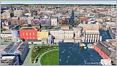 A visualisation of Dublin Castle at 1.5°C and 3°C shows the stark difference that decisive climate action will make.